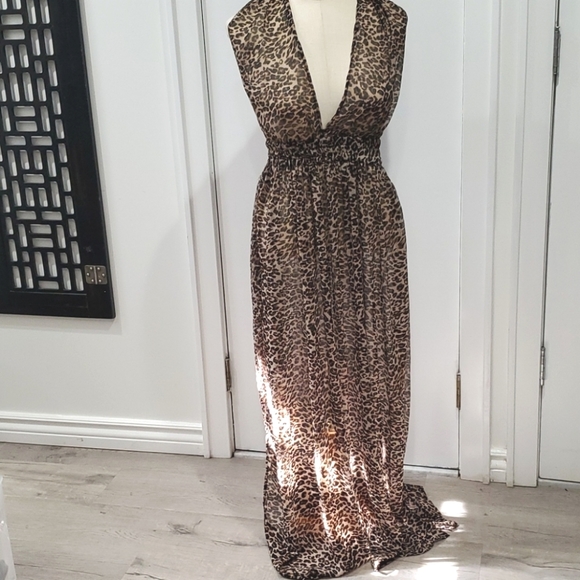 Animal Print Sheer Maxi Dress  Medium - Picture 3 of 9